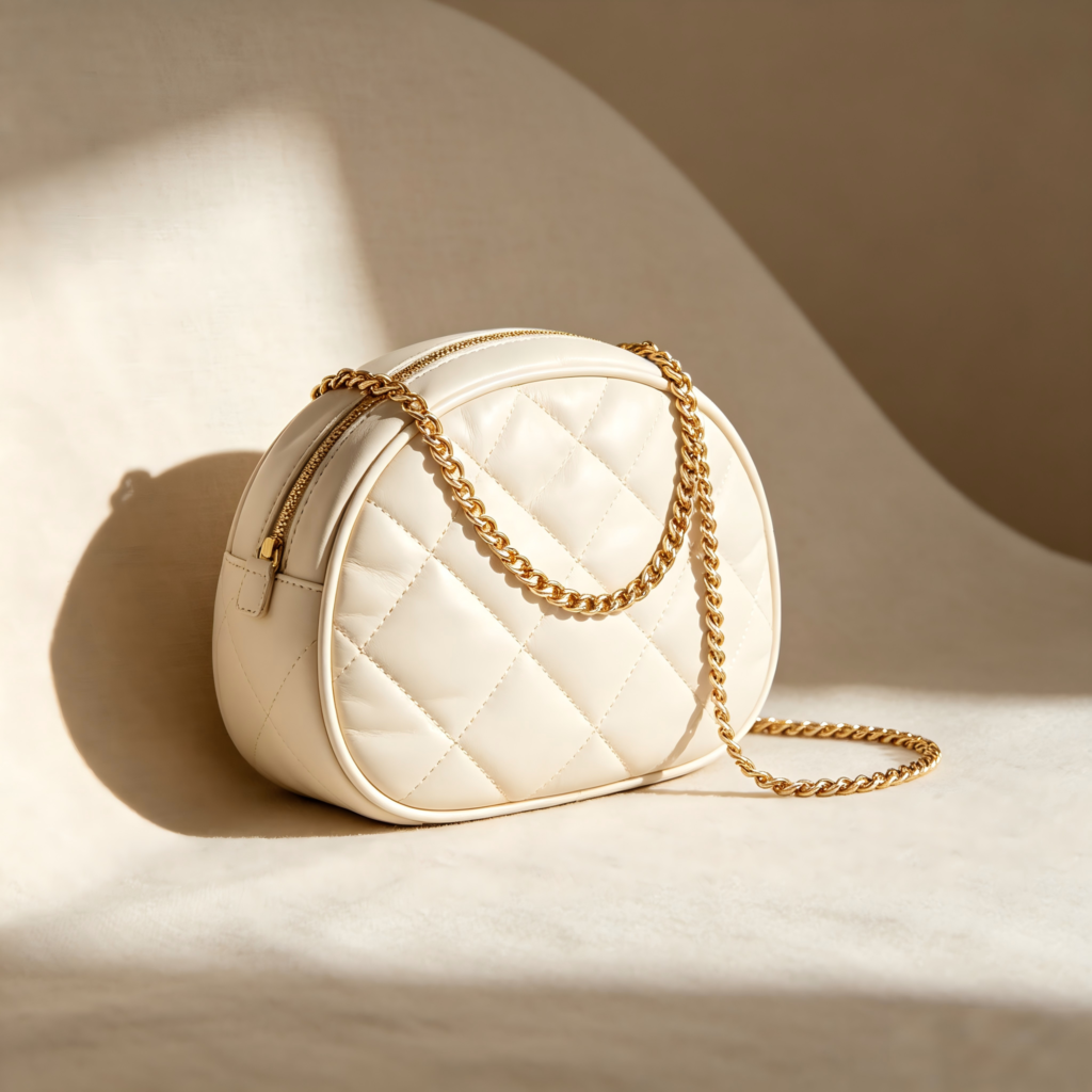 Mirbova Soft Cream Pleated Drawstring Pouch Bag