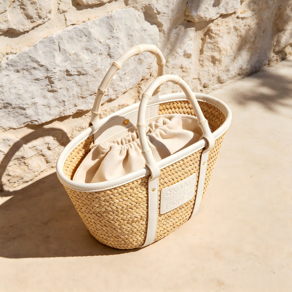 Mirbova Handcrafted Round Rattan Circle Basket Bag