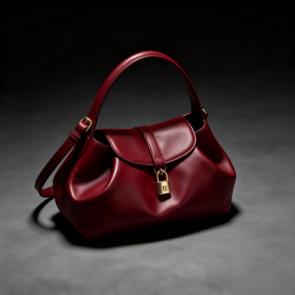 Mirbova Deep Burgundy Red Structured Saddle Bag