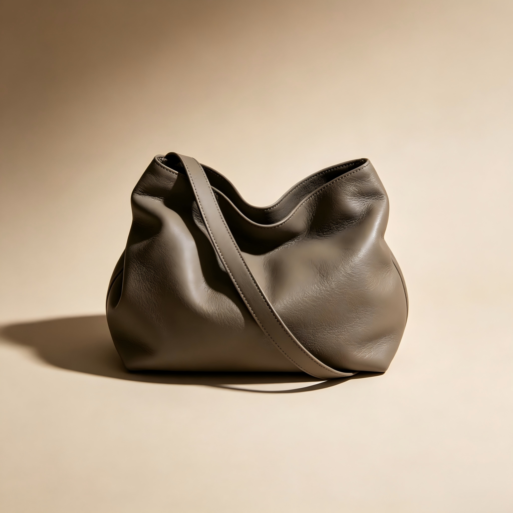 Mirbova Soft Taupe Slouchy Hobo Shoulder Bag
