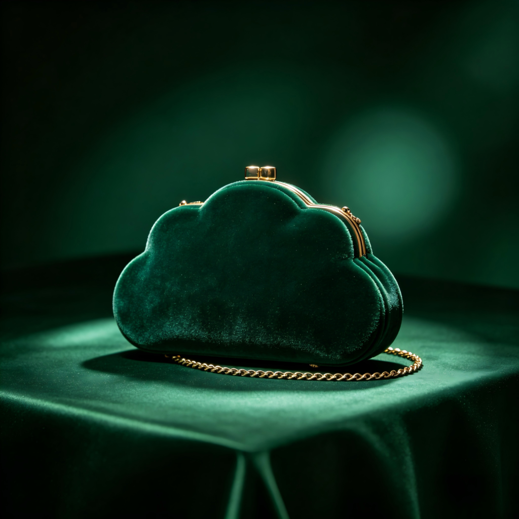 Mirbova Artistic Emerald Green Shell Minaudière