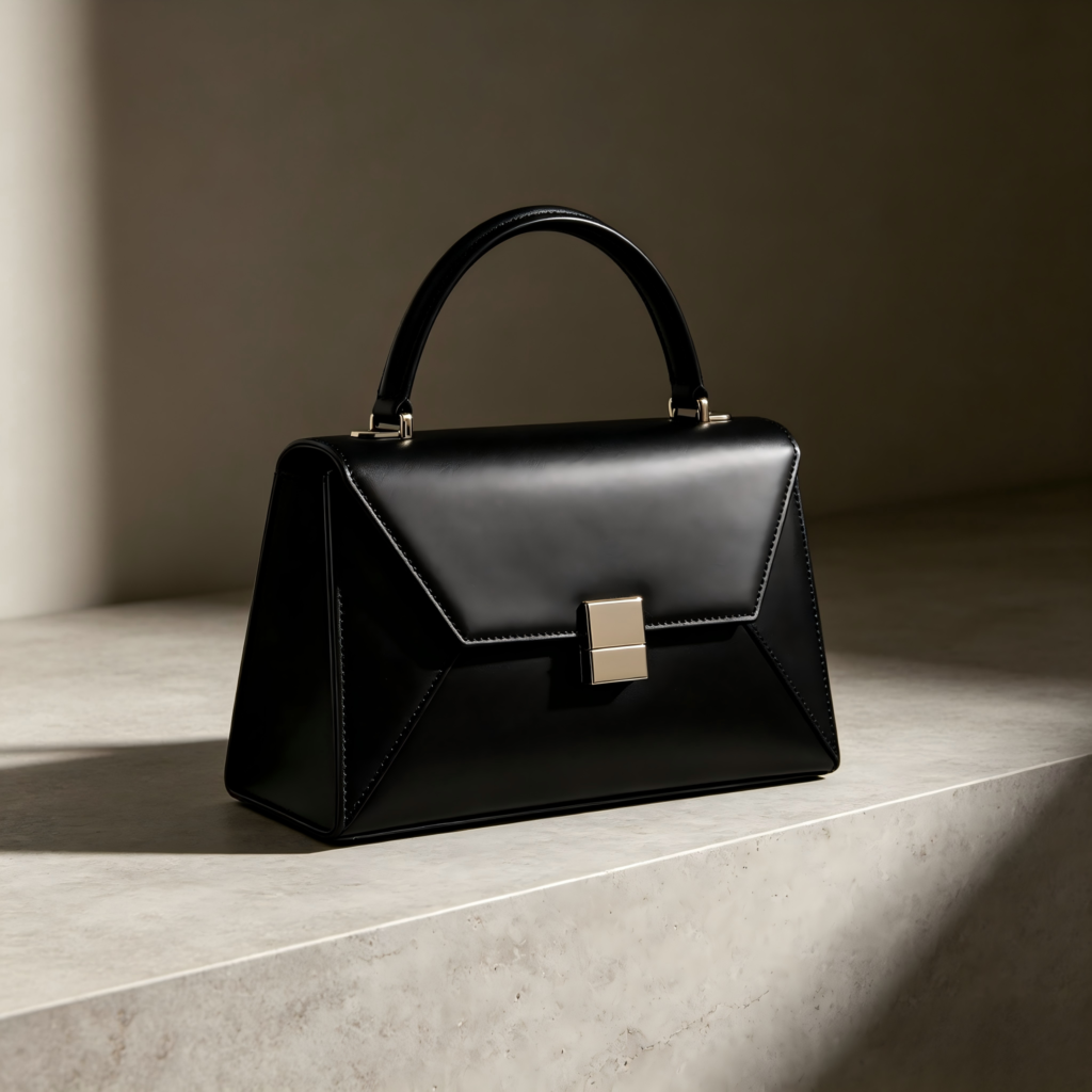 Mirbova Elegant Black Top-Handle Structured Bag