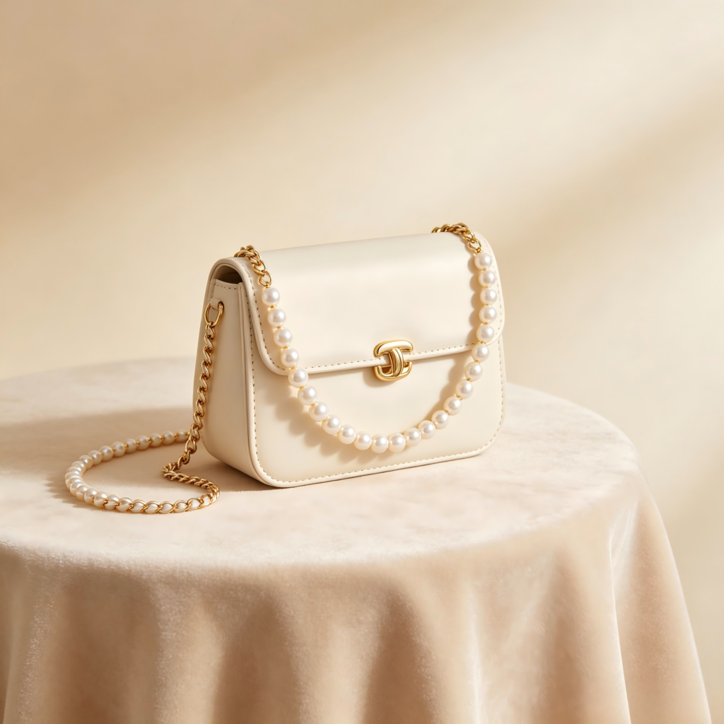 Mirbova Ivory Half-Moon Crescent Shoulder Bag